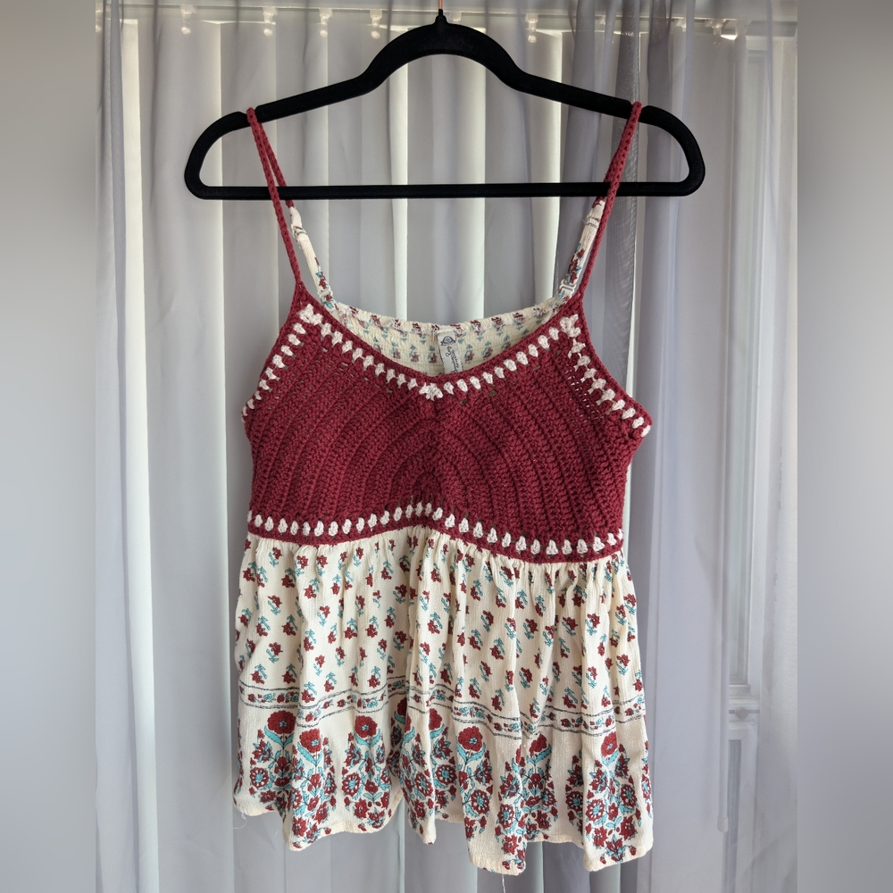 American Rag Boho Crochet Babydoll Tank Top – XL 🌸✨